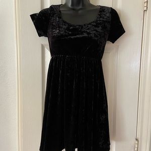 American Apparel - black velvet mini dress - s